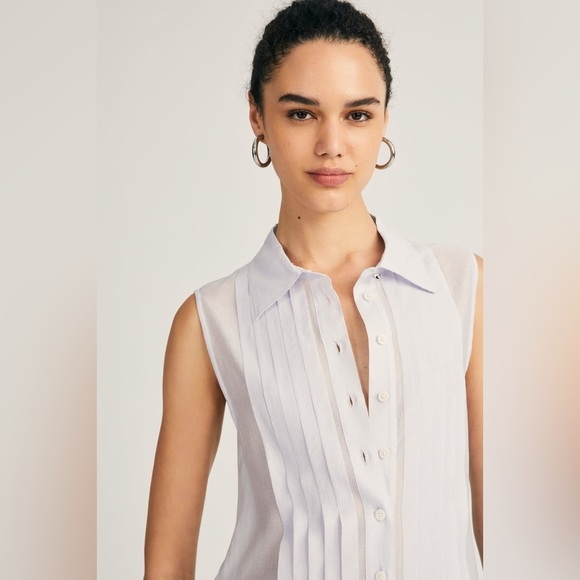 DEREK LAM - JANET SLEEVELESS TUXEDO SHIRT NWT - Picture 4 of 9